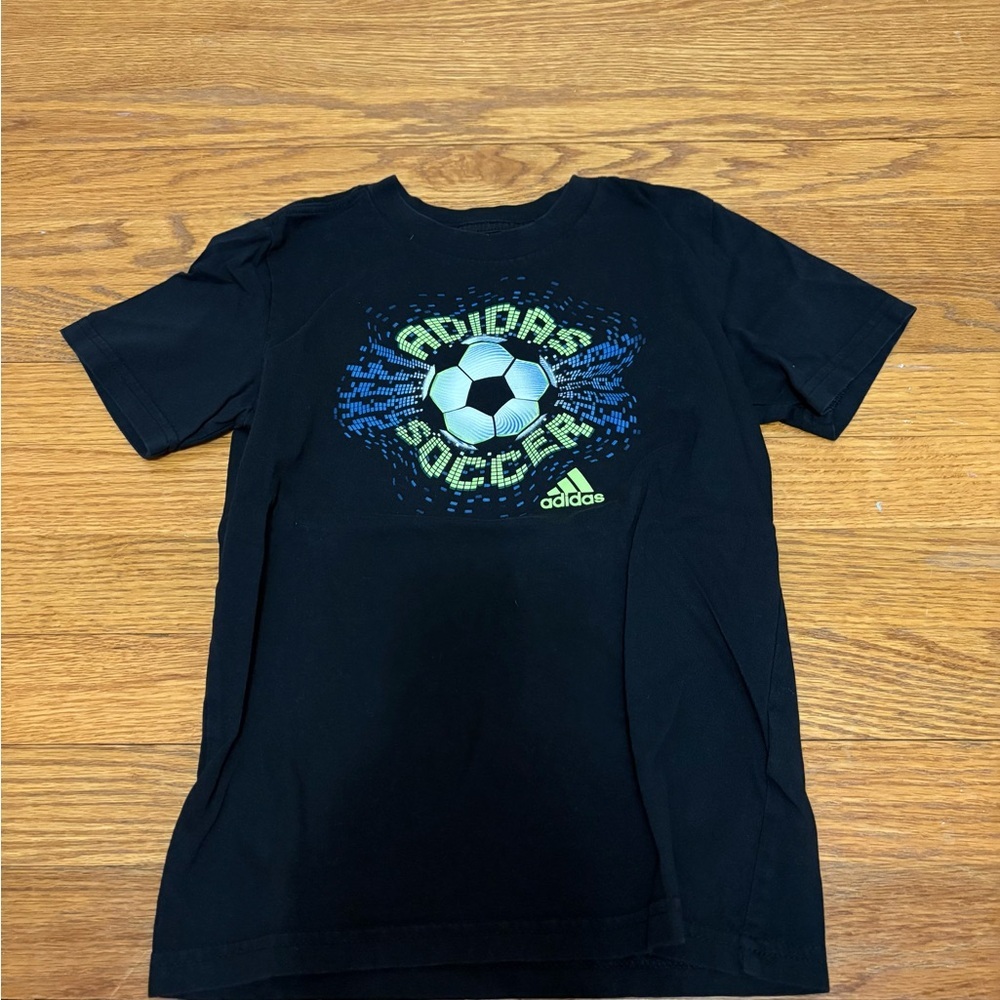 Adidas Kids Soccer Black T-Shirt Size 7